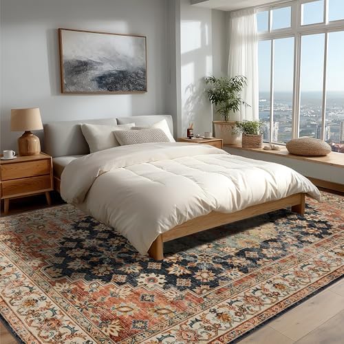 Ruaruarug Washable Area Rug 9×12 for Living Room, Ultra Soft, Maroon - Image 5