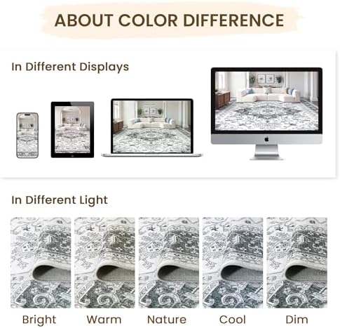2'x8' Washable Runner Rug for Hallway Kitchen Rug Boho Floor Carpet Grey - Image 4