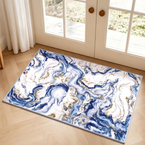 Yamaziot 2x3 Washable Modern Abstract Area Rug Non-Slip Entryway Rug by Yamaziot