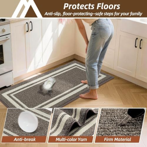 COSY HOMEER Kitchen Rugs Sets of 2 Non-Slip Washable,20"x30"+20"x48" - Image 5