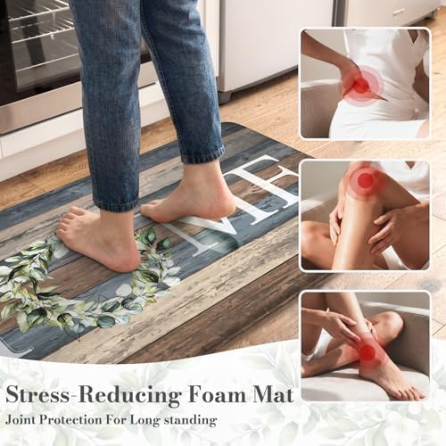 KIMODE Kitchen Floor Mats Cushioned Anti Fatigue Kitchen Rugs Sets of 2 - Image 2