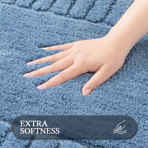 Pauwer Bathroom Rugs Sets 2 Piece, Non Slip Plush Bath Mats, Dark Grey - Image 3