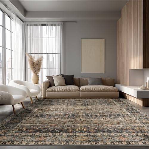 Ruaruarug Washable Area Rug 10×14 for Living Room, Ultra Soft, Camel by Ruaruarug