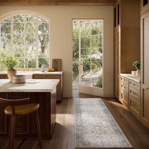 Washable Kitchen Rug Runners for Hallways: 2'x6' Bedroom Rug Non Slip Low-Pile Stain Resistant Soft Indoor Floor Carpet Runner for Indoor Entryway Hallways Kitchen Laundry Room Beside Farmhouse - Image 6