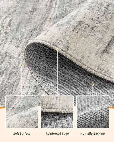 Miukiki 8x10 Area Rug for Living Room, Washable Soft Non Slip Rug Grey - Image 5