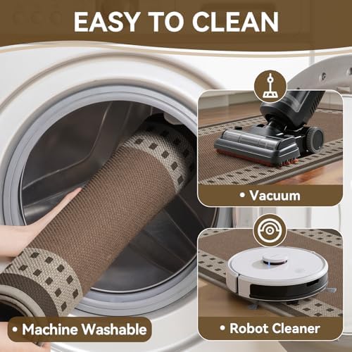 Kitchen Mats for Floor, Non Slip Kitchen Rugs, 17x30 Brown - Image 4