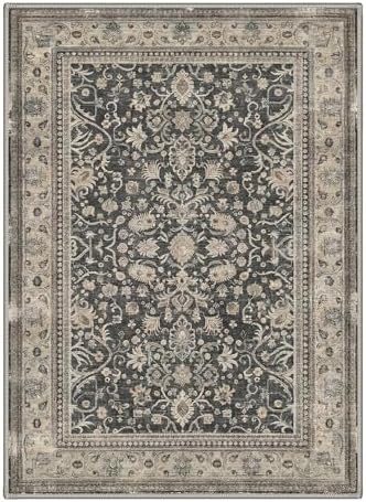 Bavni 5X7 Area Rug for Living Room, Washable Boho Oriental Floral Non Slip - Image 5