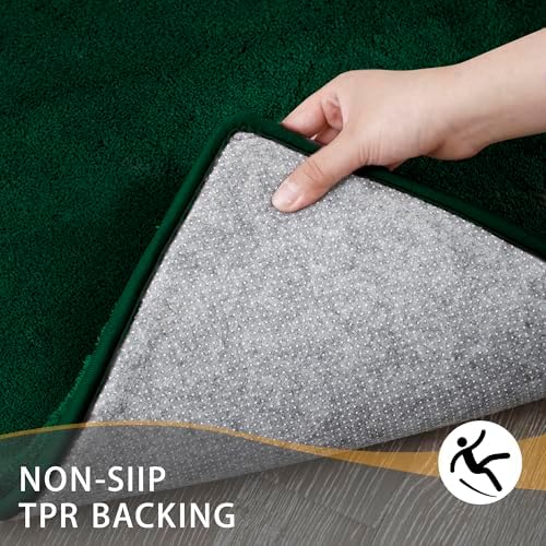 MINIDEAR Bathroom Rugs 32x20 Dark Green - Thick Memory Foam Bath Mat, Ultra Soft & Plush Non-Slip, Quick Dry, Absorbent Washable Floor Microfiber Mat for, Home Decor Accessories - Image 2