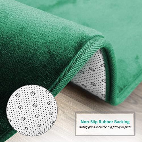 Clara Clark Bathroom Rugs, Velvet Memory Foam Bath Mat, Non-Slip, Machine Washable Bath Rugs - Dries Quickly, Ultra Soft Plush Bath Mats for Bathroom, 20 x 24, Hunter Green - Image 4