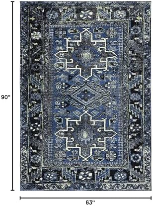 SAFAVIEH Vintage Hamadan Area Rug 5'3"x7'6", Blue & Grey VTH211N - Image 2
