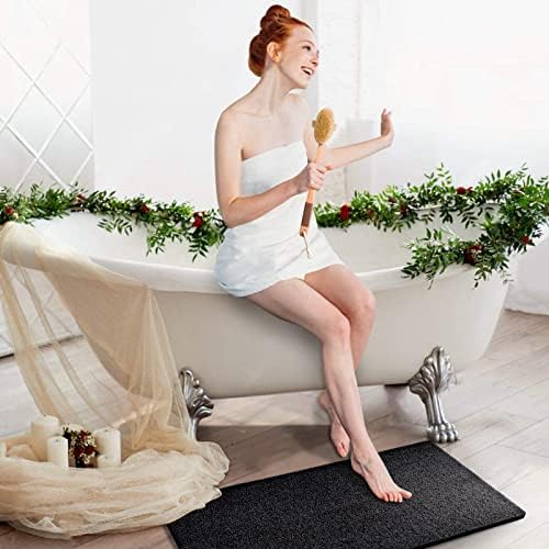 godehone Shower Mats Non Slip Without Suction Cups, PVC Loofah Bathroom Mats, Loofah Mats for Shower and Bathroom, Quick Drying, 23.6× 34.6 Inch, Black - Image 5