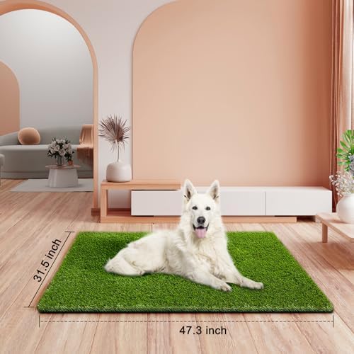 CooZero Artificial Grass, 47.3"x31.5" Professional Dog Grass Mat, Potty Training Rug and Replacement Turf Outdoor Rug Patio Lawn Decoration, Easy to Clean with Drainage Holes(47.3x31.5 inches) - Image 2
