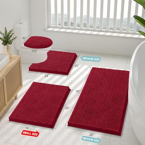 Smiry Bathroom Rugs 40X24, Luxury Chenille Extra Soft Absorbent Bath Mat - Image 2