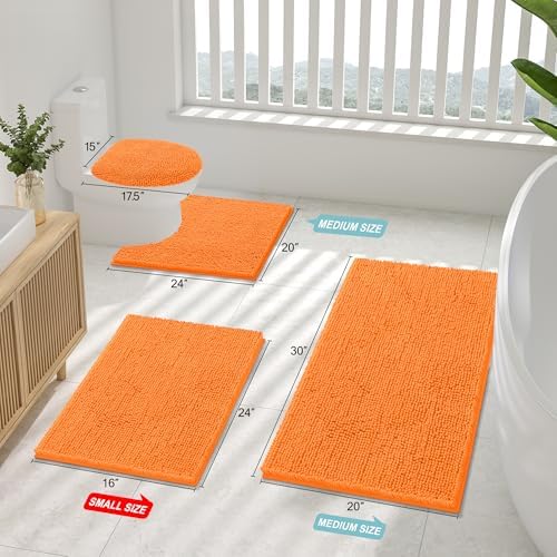 Smiry Bathroom Rugs 30X20, Luxury Chenille Extra Soft Absorbent Bath Mat - Image 2