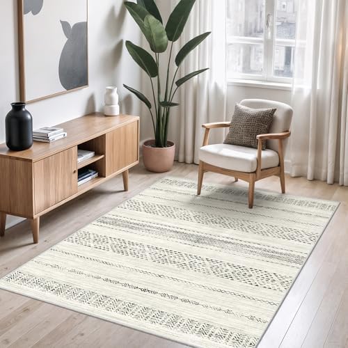 Miukiki 4x6 Washable Area Rug Non Slip Rug for Living Room Grey - Image 7