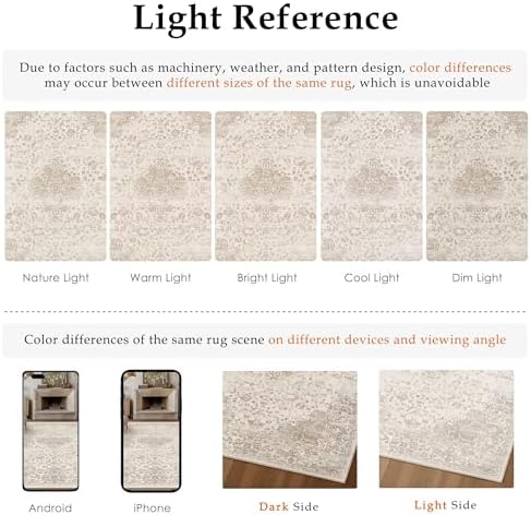 HUGEAR Light Brown 5x7 Area Rug Washable for Living Room - Image 7
