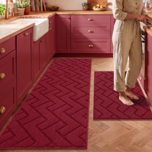 hicorfe Kitchen Runner Rug,20"x59"+20"x32" Kitchen Set,Non-Slip Kitchen Mat by Hicorfe