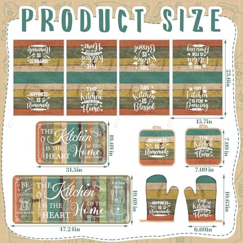 Fourluoo 10 Pcs Vintage Kitchen Decor Set Country Kitchen - Image 3