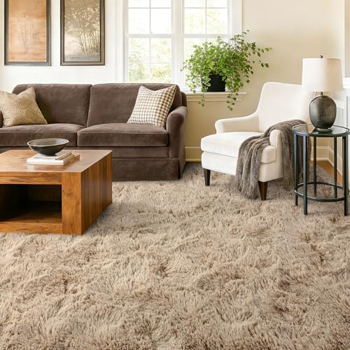 10x14 Extra Large Fluffy Shaggy Area Rugs Non-Slip for Living Room Beige - Image 4