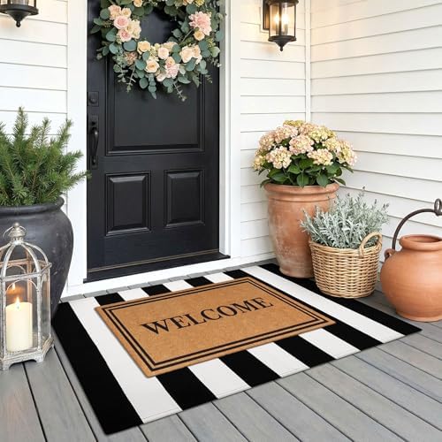 KOZYFLY Black and White Area Rug 27.5x43 Inches - Image 2