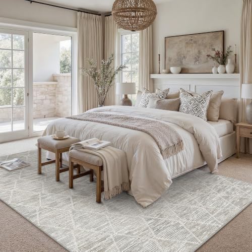 HUGEAR 6x9 Area Rug Grey Washable Rugs for Living Room by HUGEAR