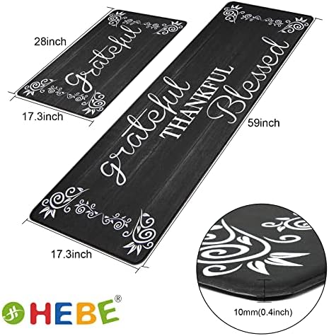 HEBE Anti Fatigue Kitchen Mat Set of 2, Cushioned Kitchen Mats for Floor - Image 3