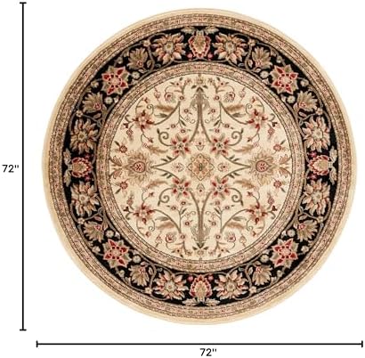 SAFAVIEH Lyndhurst Round Rug 6', Ivory & Black LNH212B - Image 2