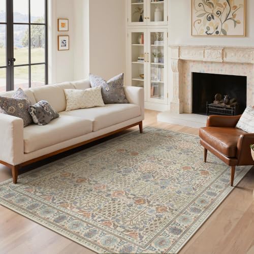 Bavni 2x7 Kitchen Runner Rug, Washable Non Slip, Ivory Multicolor - Image 4