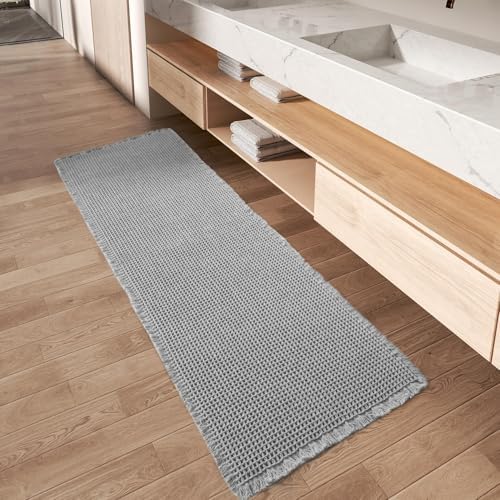 Upgraded Waffle Bath Mat Runner Absorbent Non Slip Bathroom Mat, 2' x 5' by AMOAMI