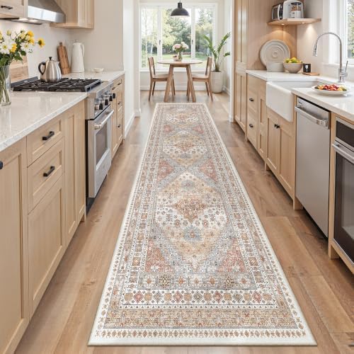 zesthome 2x7 Runner Rug Non Slip,Washable Hallway Runner Rug,Orange by Zesthome