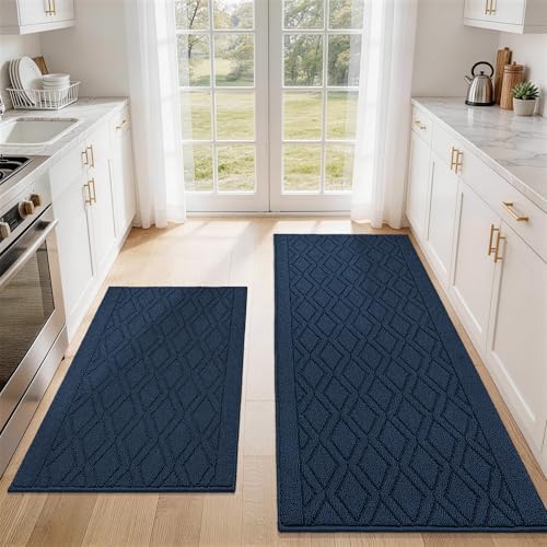 COSY HOMEER Kitchen Rugs Sets of 2 Non-Slip Washable,60x24Inch/35X24Inch by COSYHOMEER