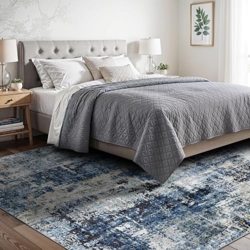6x12 Rugs for Wide Hallway Thin Washable Area Rug Midnight Sky - Image 2