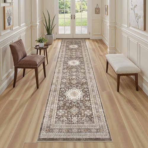 cotiled 2x6 Hallway Runner Rug for Entryway, Non-Slip Vintage, Dark Brown - Image 4