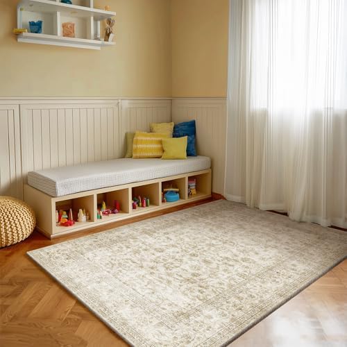 Machine Washable Throw Rugs for Entryway: Door Mat Indoor Entrance 4x6 Rug Small Area Rug Non Slip Low Pile Soft Kitchen Rugs for Front Door Indoor Entrance Entry Kids Room - Image 5