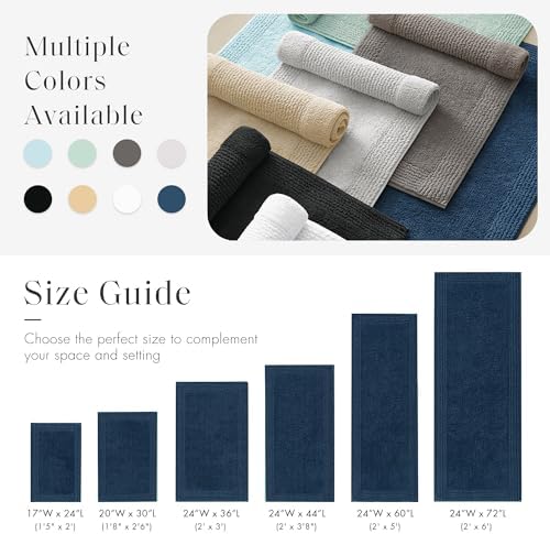 Madison Park Splendor Reversible 100% Cotton Bath Rug, 24 x 36, Navy - Image 5
