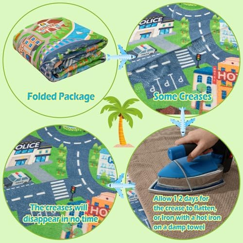 Car Rug Play Mat for Kids, 72" Round Playmat for Kid Bedroom - Image 7
