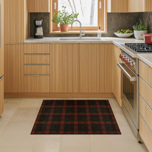 Easy Jute 2x3 Entryway Rug, Buffalo Plaid Washable Non Slip - Image 3