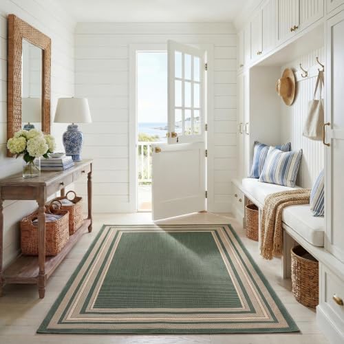 SAFAVIEH Courtyard Outdoor Rug 6'7"x9', Dark Green CY8475-32221 by Unknown