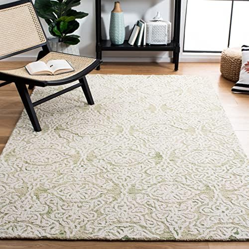 SAFAVIEH Blossom Collection 6' x 9' Light Green/Ivory BLM112X Handmade Premium Wool Living Room Dining Bedroom Area Rug by Unknown