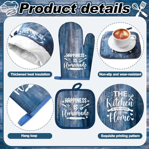 Fourluoo 10 Pcs Blue Kitchen Decor and Accessories Set - Image 5
