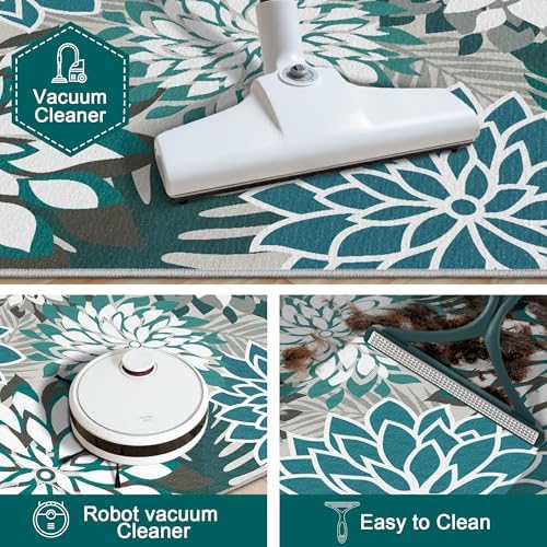 Arenarug Outdoor Rug Waterproof, Washable Patio Rug for Deck, 8x10, Teal - Image 5