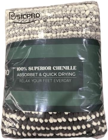 BSICPRO Bathroom Rugs Sets 2 Piece, Non Slip Striped Bath Mats, Gray - Image 6