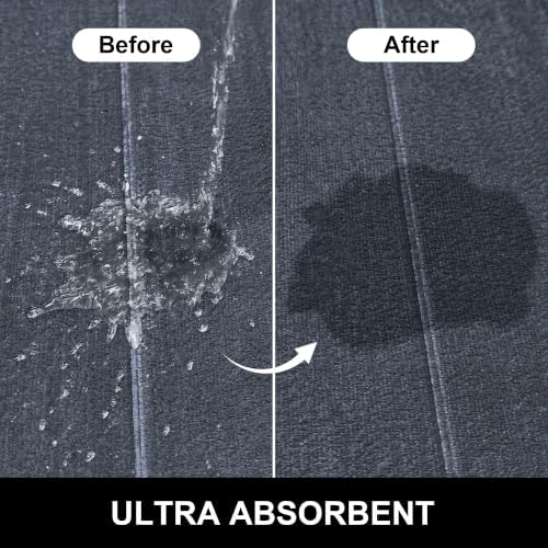 Memory Foam Bath Mat 24" x 16", Ultra Soft Absorbent Bathroom Rug Non Slip, Machine Washable Bath Rug for Bathroom, Shower and Tub,Dark Gray - Image 3