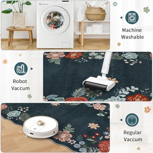 Washable Rug Runner, 3x8 Carpet Runners for Hallway, Ultra Soft Water Resisitant Floor Mat for for Living Room, Entryway, Bedroom, Bathroom, Water Resisitant and Easy to Clean, Dark Green - Image 3