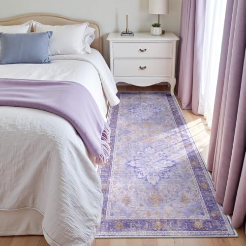 RELEANY Washable Area Rug, Runner 3'x8', Purple - Image 2
