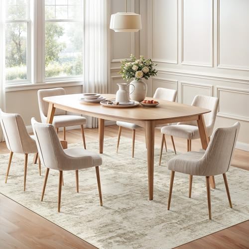 Soalmost Abstract Area Rug 6x9 for Living Room Washable Rugs Beige/Gray - Image 3