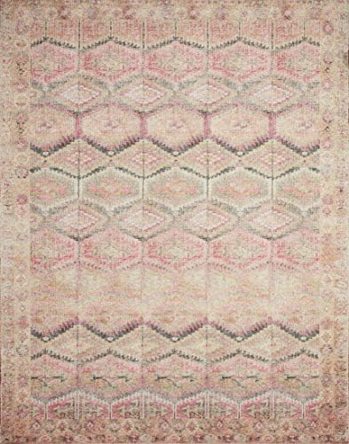 Loloi Layla Pink/Lagoon 2'-6" x 7'-6" Runner Rug - Image 2