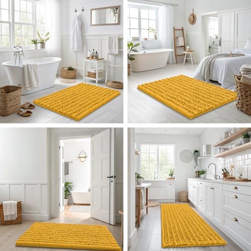 Smiry Bathroom Rugs 44X24, Extra Soft Rubber Backing Chenille Bath Mats - Image 7