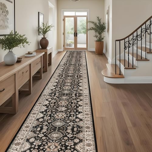 Washable Hallway Runner Rug 3x20: Non Slip Runner Rugs with Rubber Backing by TOPRUUG