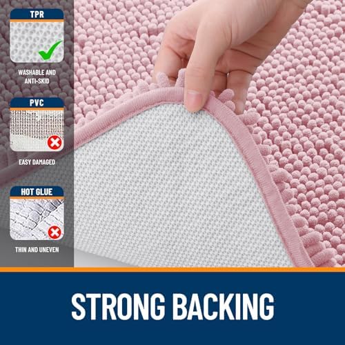 OLANLY Toilet Rugs U-Shaped 20x20, Soft Absorbent Chenille Contour Rugs - Image 6